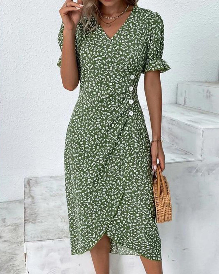 June - Floral V-Neck Dress