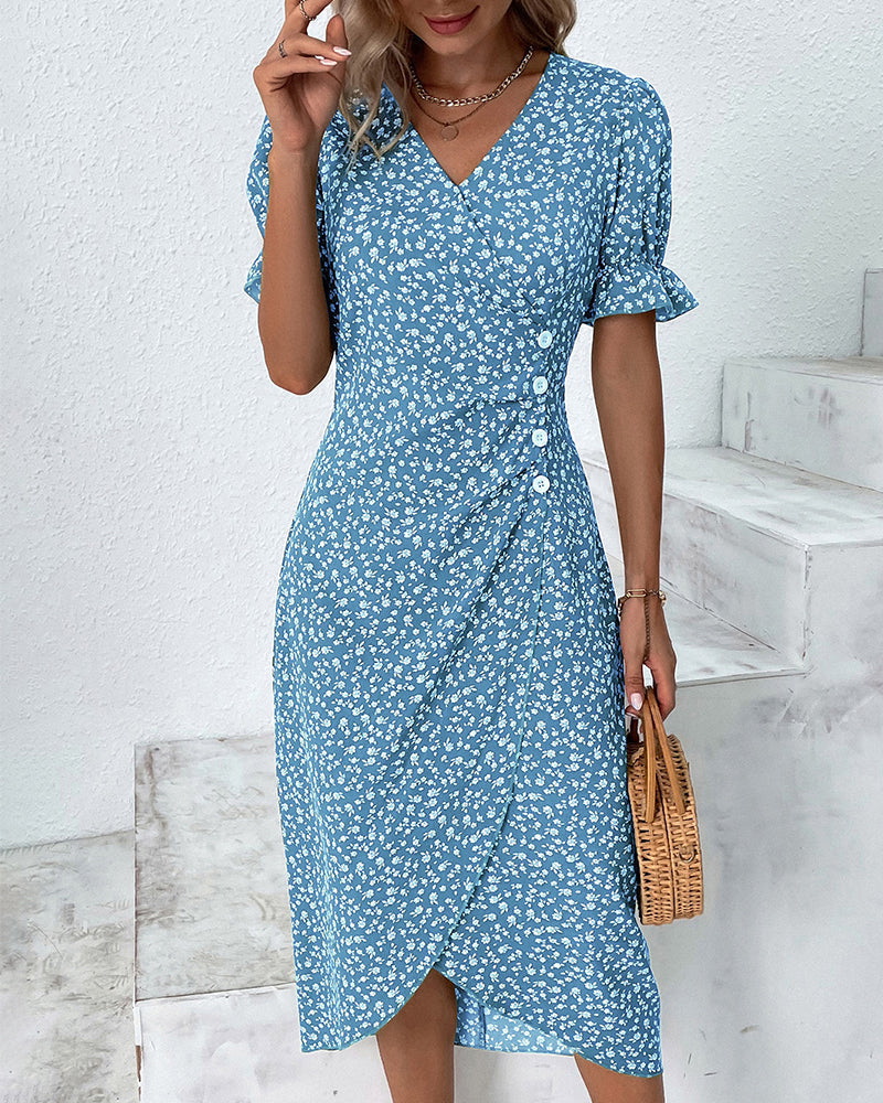 June - Floral V-Neck Dress