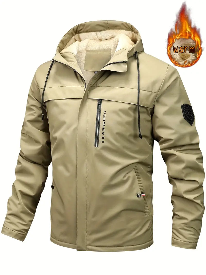 Mens Coat Winter Jacket Warm  | Warm with Fur Lining and Pockets Ideal for Winter