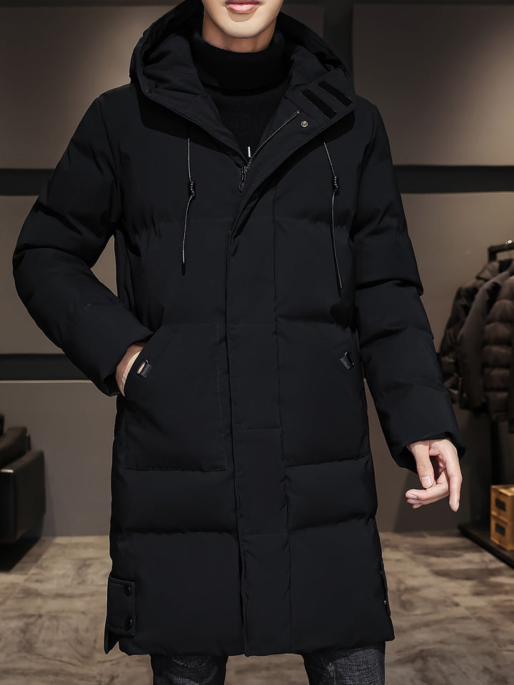 Elegant Black Cotton Winter Jacket For Men | Ideal for Winter