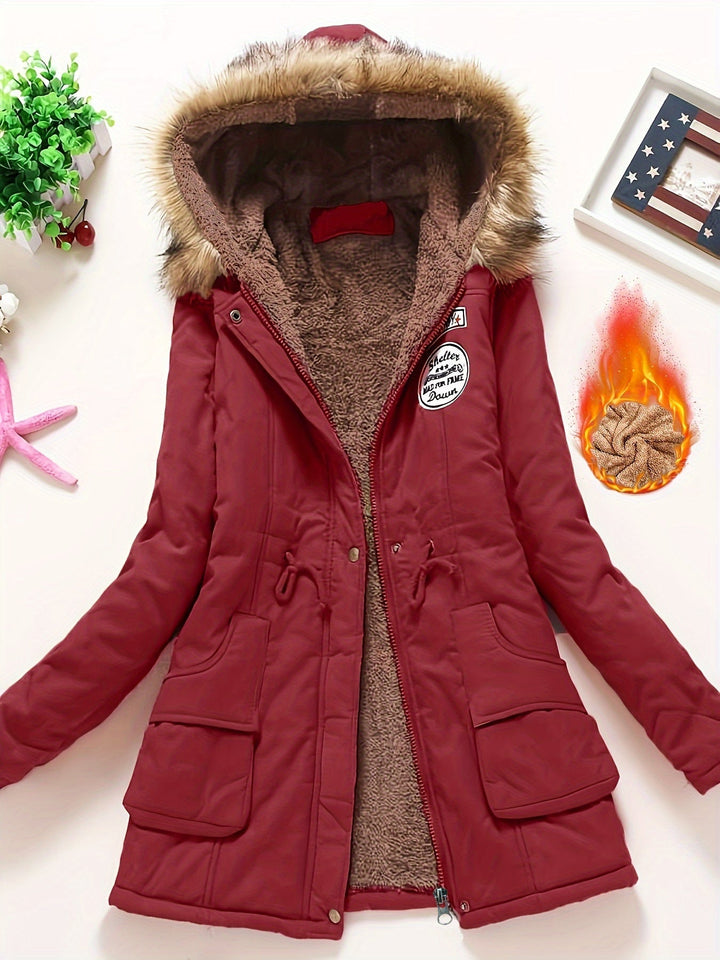 Stylish Warm Fleece Parka Winter Jacket with Vegan Fur for Women | Ideal for Winter