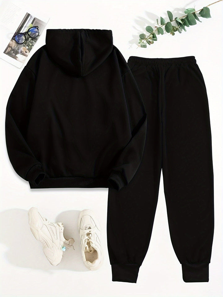 Women's Casual Cotton Hooded Sweater & Joggers Tracksuit Set | Ideal for Autumn/Winter