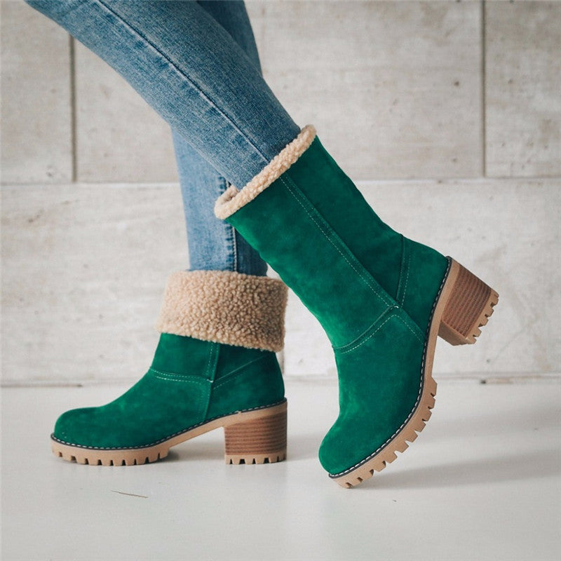 Stylish Suede Ankle Boots with Heel and Fur for Women | Perfect for Casual Days