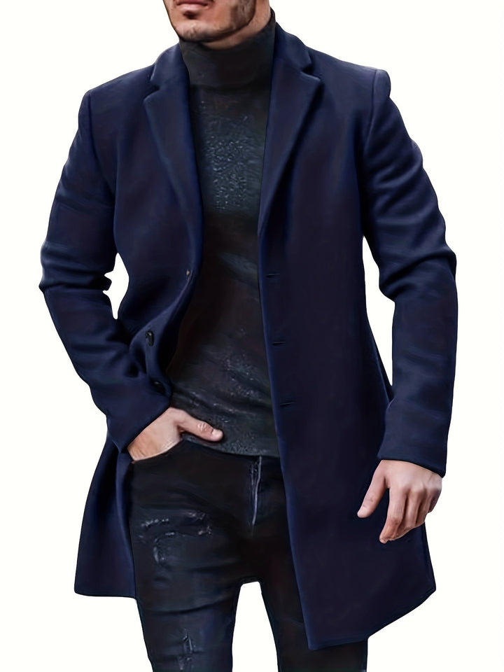 Elegant Single Breasted Winter Jacket for Men | Ideal for Winter