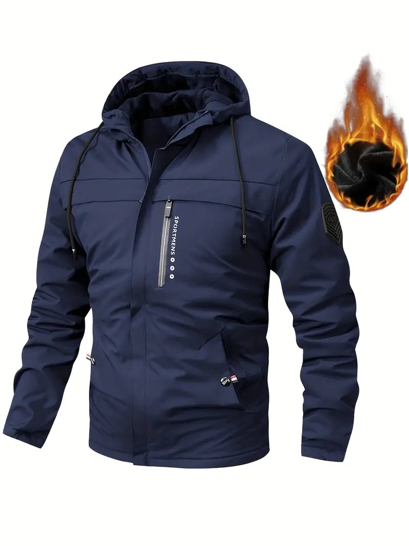 Mens Coat Winter Jacket Warm  | Warm with Fur Lining and Pockets Ideal for Winter