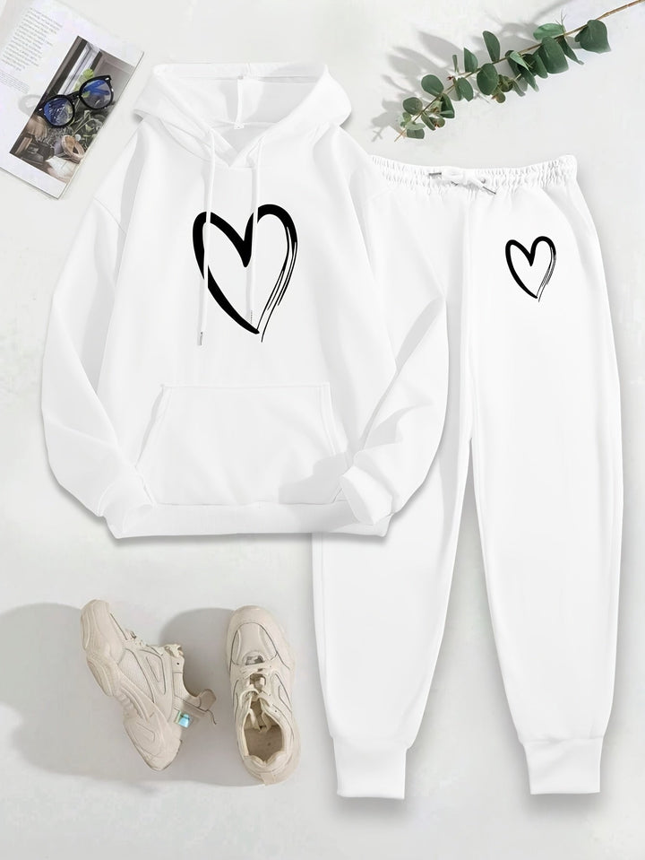 Women's Casual Cotton Hooded Sweater & Joggers Tracksuit Set | Ideal for Autumn/Winter