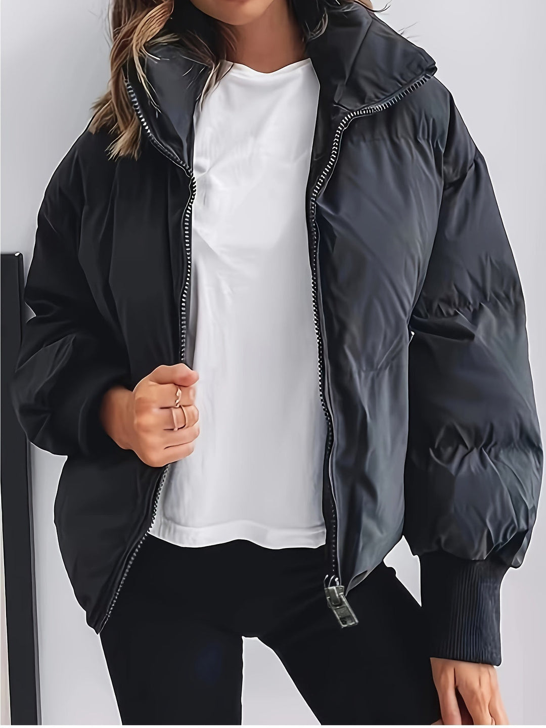 Women's Casual Warm Padded Winter Jacket with Zipper | Ideal for Autumn/Winter