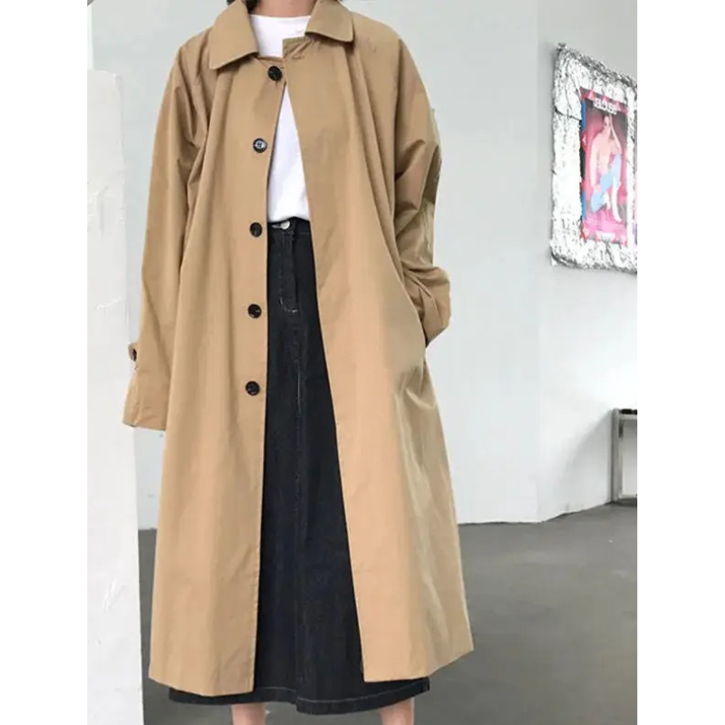 Women's Oversized Korean Style Trench Coat | Ideal for Autumn/Winter