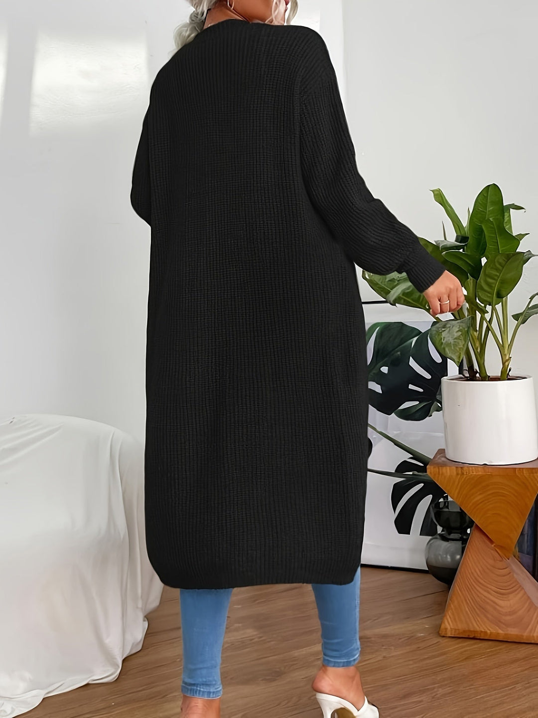 Casual Drop Shoulder Wool Duster Cardigan for Women | Perfect for Casual Days