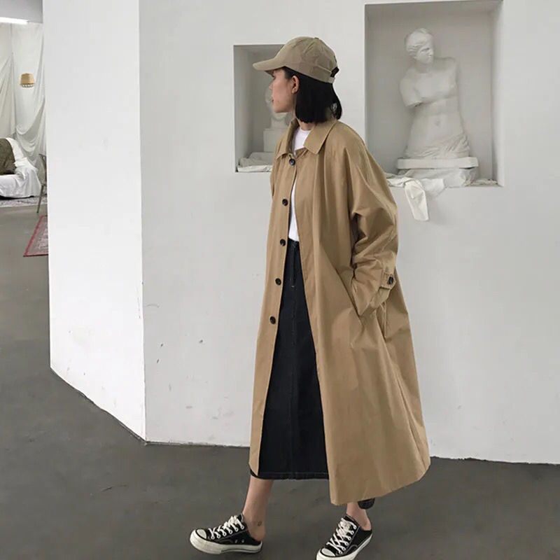 Women's Oversized Korean Style Trench Coat | Ideal for Autumn/Winter