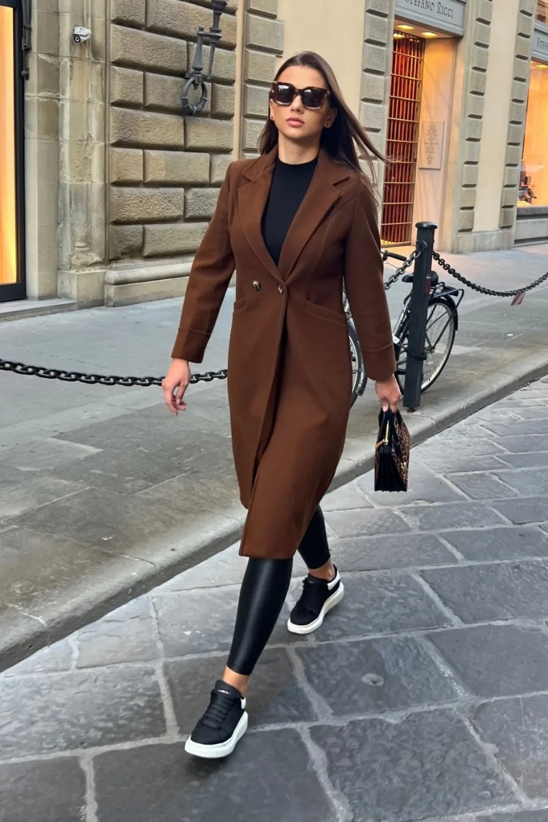 Women's Classic Refined Trenchcoat with Lapel Collar | Ideal for Autumn/Winter