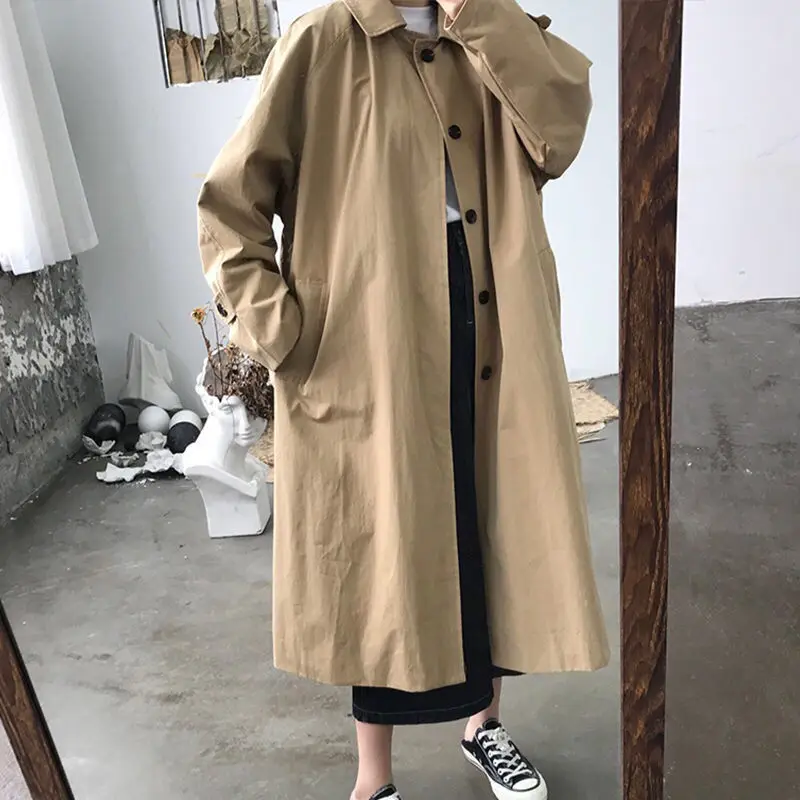 Women's Oversized Korean Style Trench Coat | Ideal for Autumn/Winter