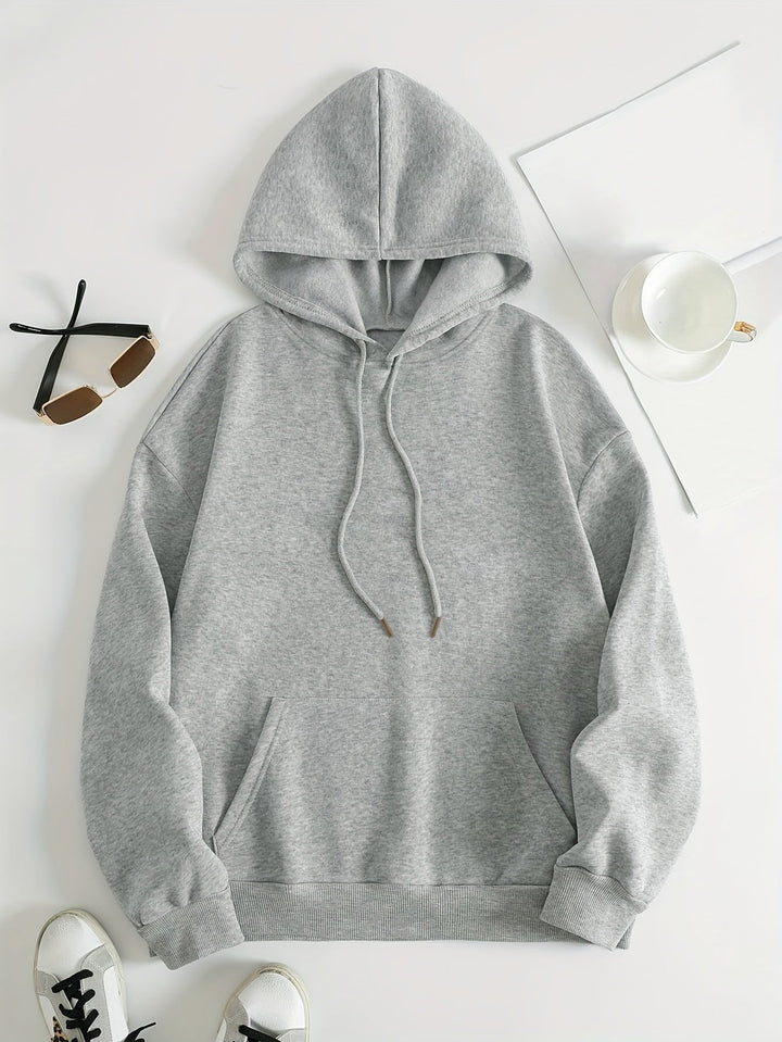 Elegant Fleece Pullover Hoodie with Hood and Backprint for Women | Perfect for Casual Days