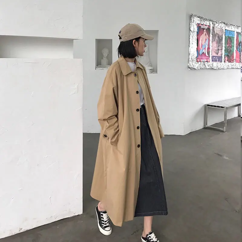 Women's Oversized Korean Style Trench Coat | Ideal for Autumn/Winter