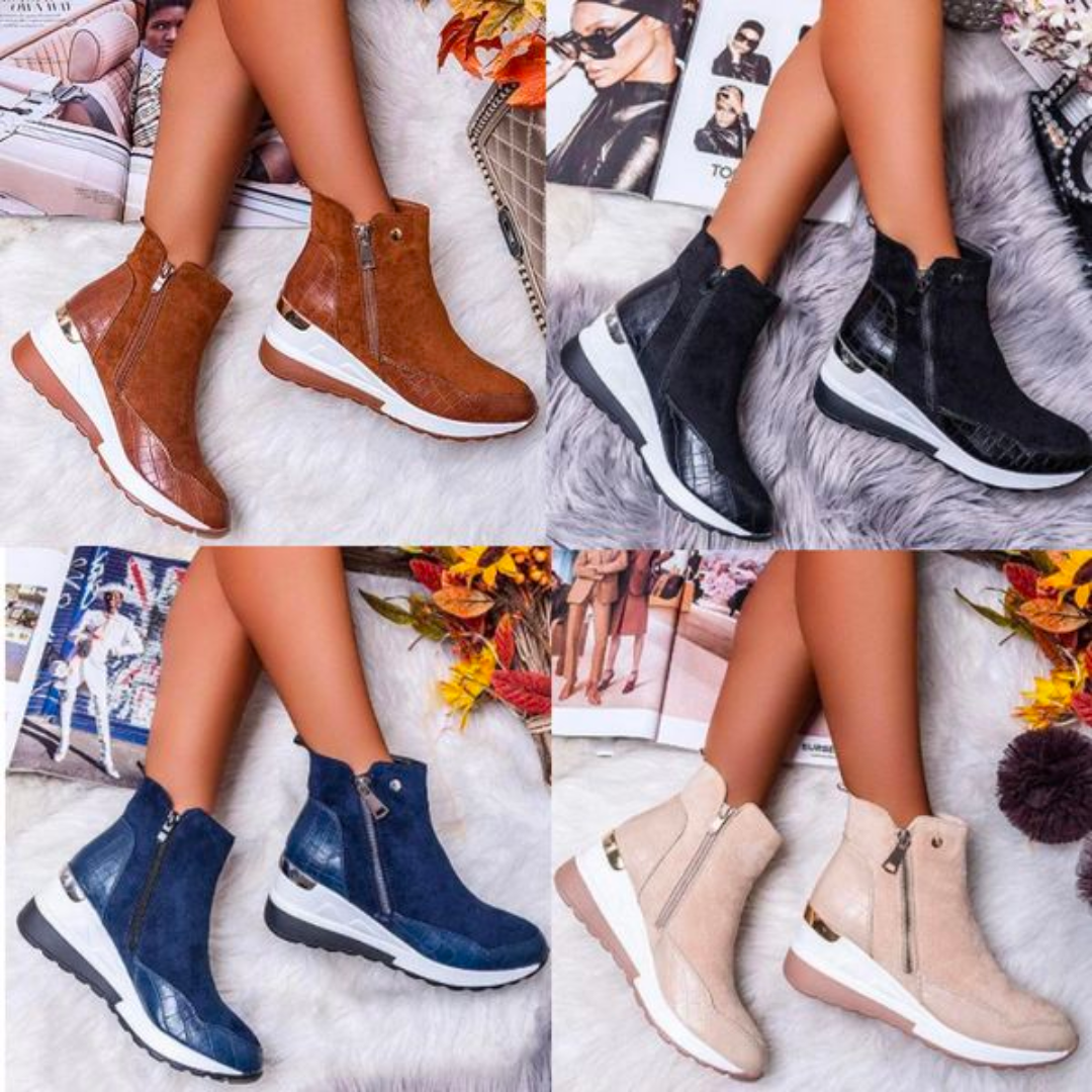 Casual Vegan Leather Ankle Boots with Zipper and Heel for Women | Perfect for Casual Days