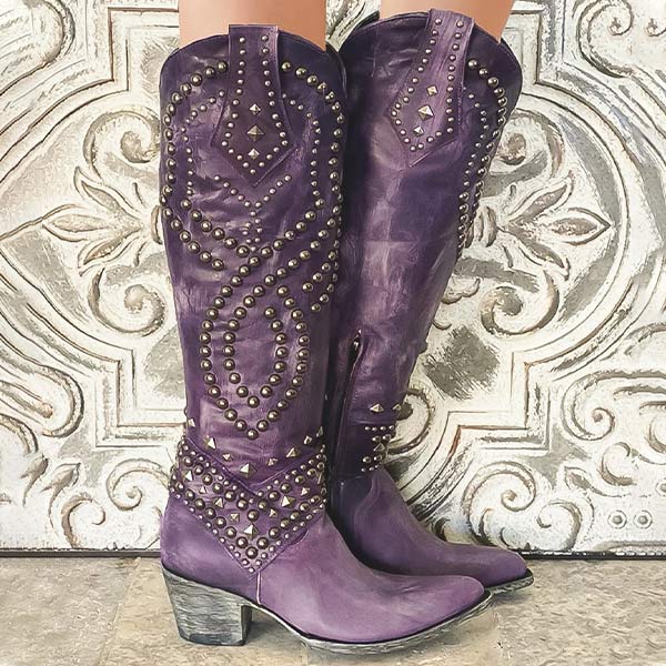 Vegan Leather Western Cowboy Boots with Heel for Women | Perfect for Everyday Wear