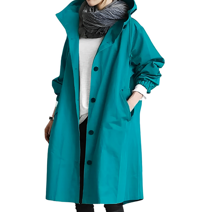 Women's Stylish Waterproof Rain Coat with Hood | Ideal for Autumn/Winter