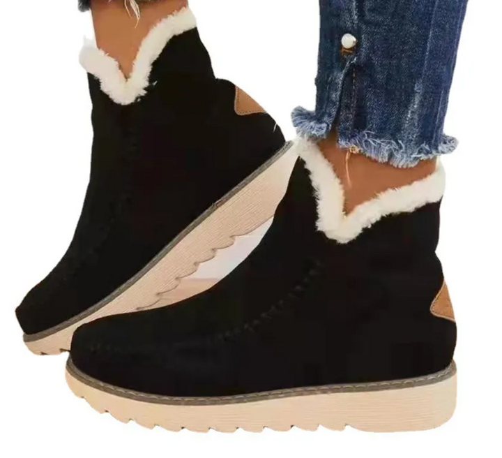 Casual Flat Suede Ankle Boots with Fur for Women | Perfect for Casual Days