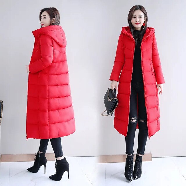 Women's Luxurious Slim-Fit Parka Down Jacket with Hood and Zipper | Ideal for Autumn/Winter