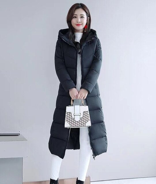 Women's Luxurious Slim-Fit Parka Down Jacket with Hood and Zipper | Ideal for Autumn/Winter