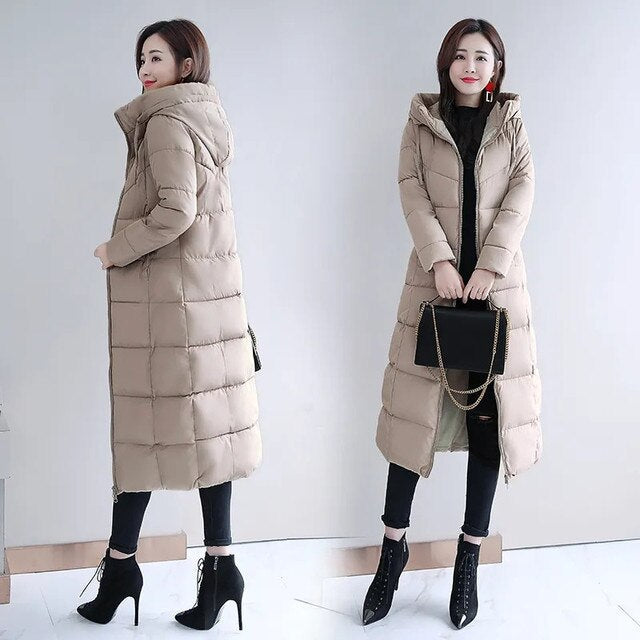 Women's Luxurious Slim-Fit Parka Down Jacket with Hood and Zipper | Ideal for Autumn/Winter