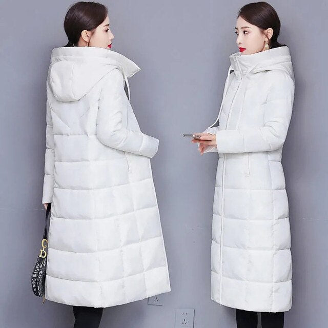 Women's Luxurious Slim-Fit Parka Down Jacket with Hood and Zipper | Ideal for Autumn/Winter