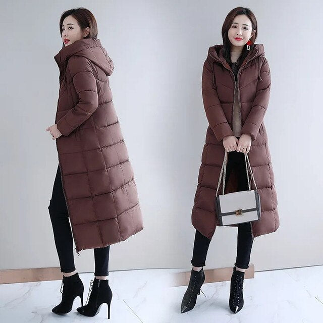 Women's Luxurious Slim-Fit Parka Down Jacket with Hood and Zipper | Ideal for Autumn/Winter