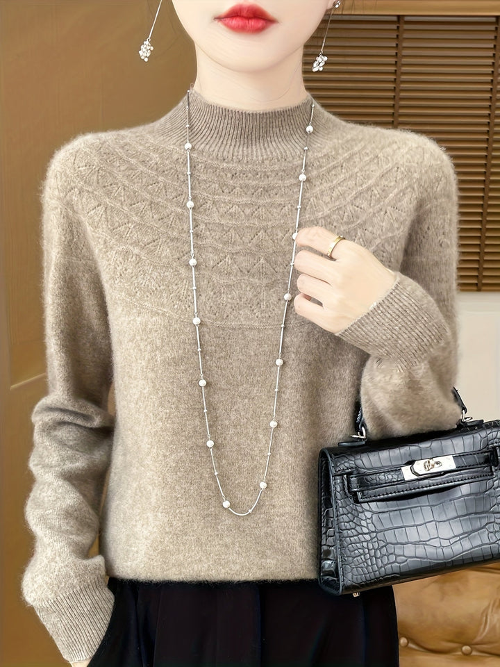 Casual Wool Knit Pullover Sweater for Women | Ideal for Winter