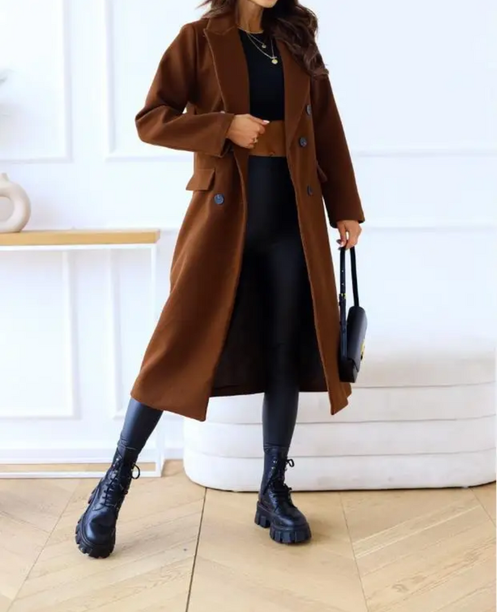 Women's Elegant Fitted Long Trenchcoat | Ideal for Autumn/Winter