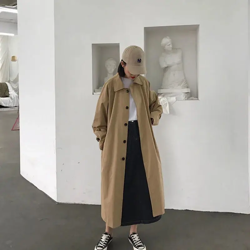 Women's Oversized Korean Style Trench Coat | Ideal for Autumn/Winter