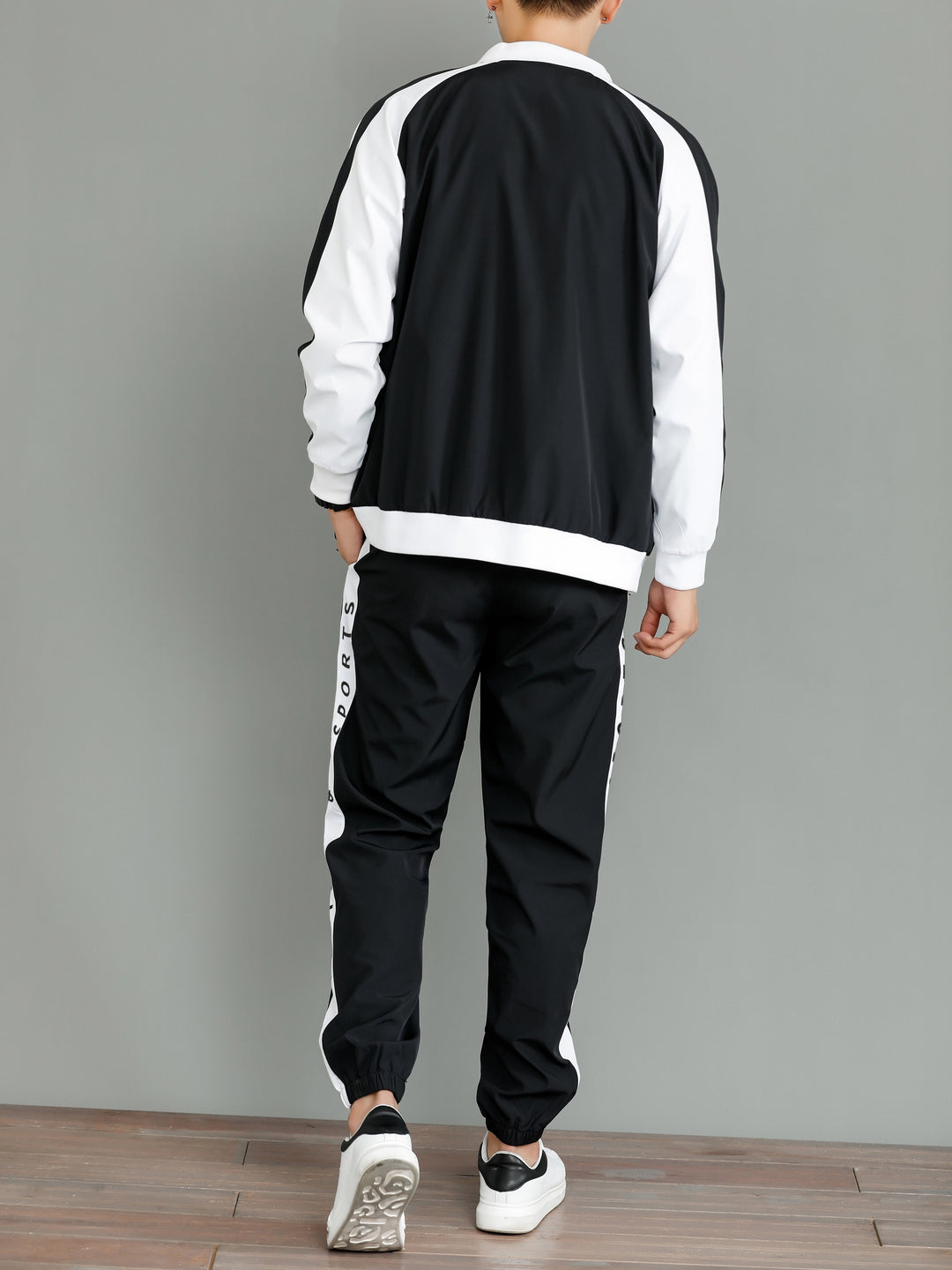 Casual Button Up Cotton Tracksuit Jacket with Pants for Men | Ideal for All Seasons