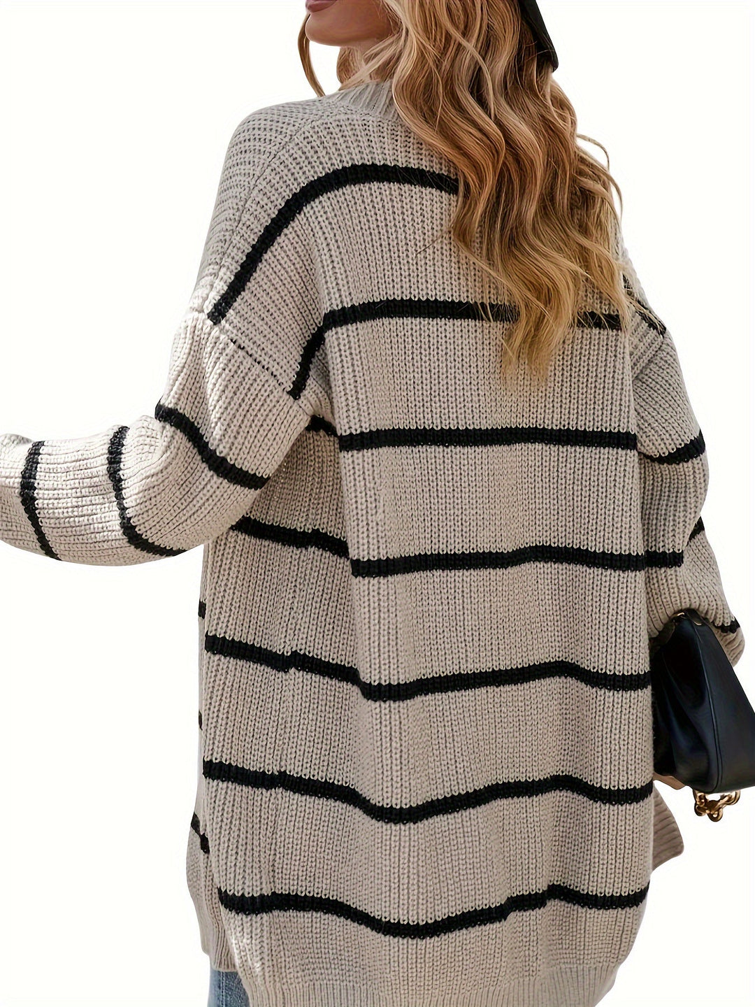 Casual Striped Pattern Wool Knitwear Cardigan for Women | Perfect for Casual Days