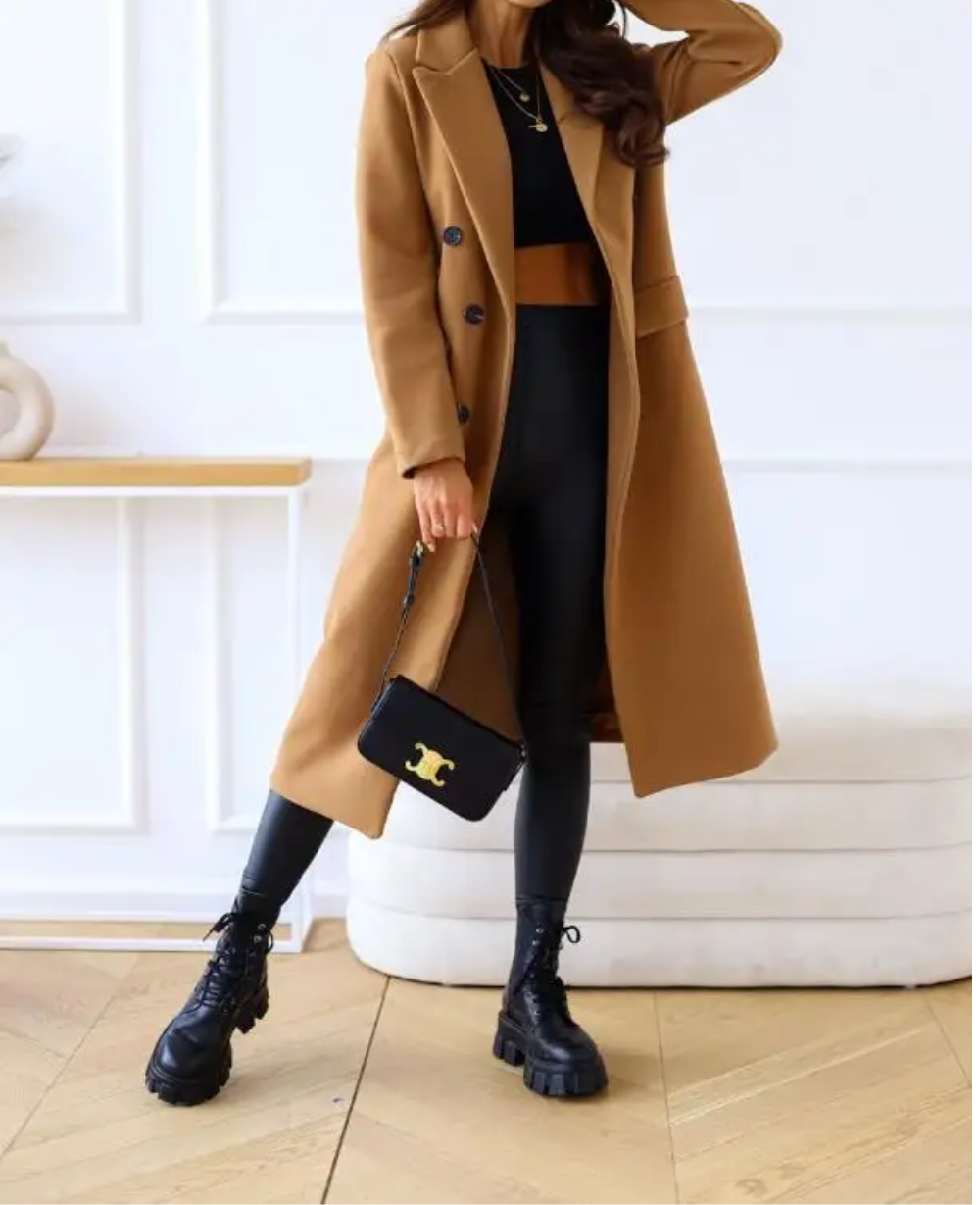 Women's Elegant Fitted Long Trenchcoat | Ideal for Autumn/Winter