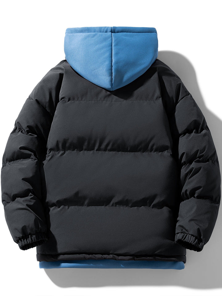 Casual Black Cotton Fake double padded Hooded Winter Jacket For Men | Ideal for Winter