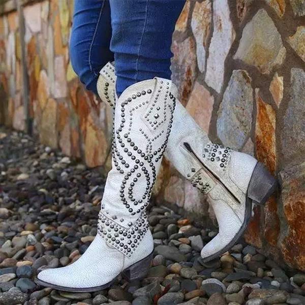 Vegan Leather Western Cowboy Boots with Heel for Women | Perfect for Everyday Wear