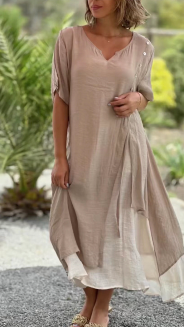 Boho V-Neck Dress | Perfect for Summer Days