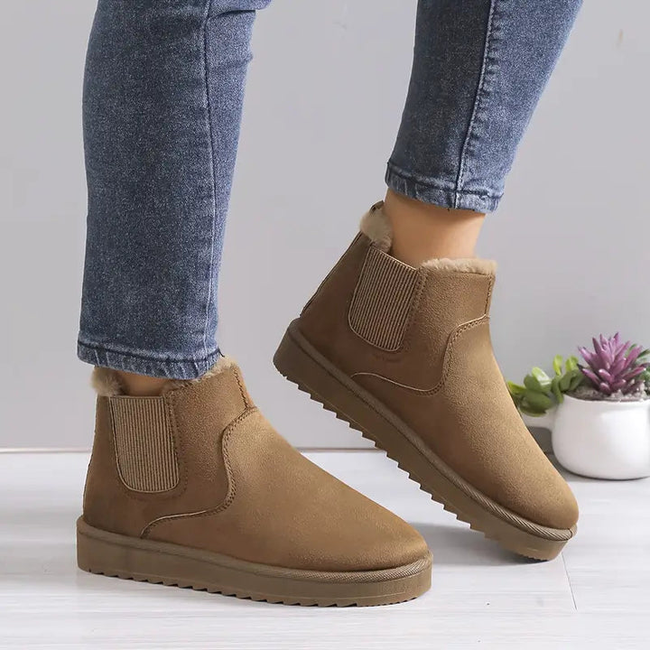 Casual Stylish Suede Ankle Boots with Fur for Women | Perfect for Casual Days