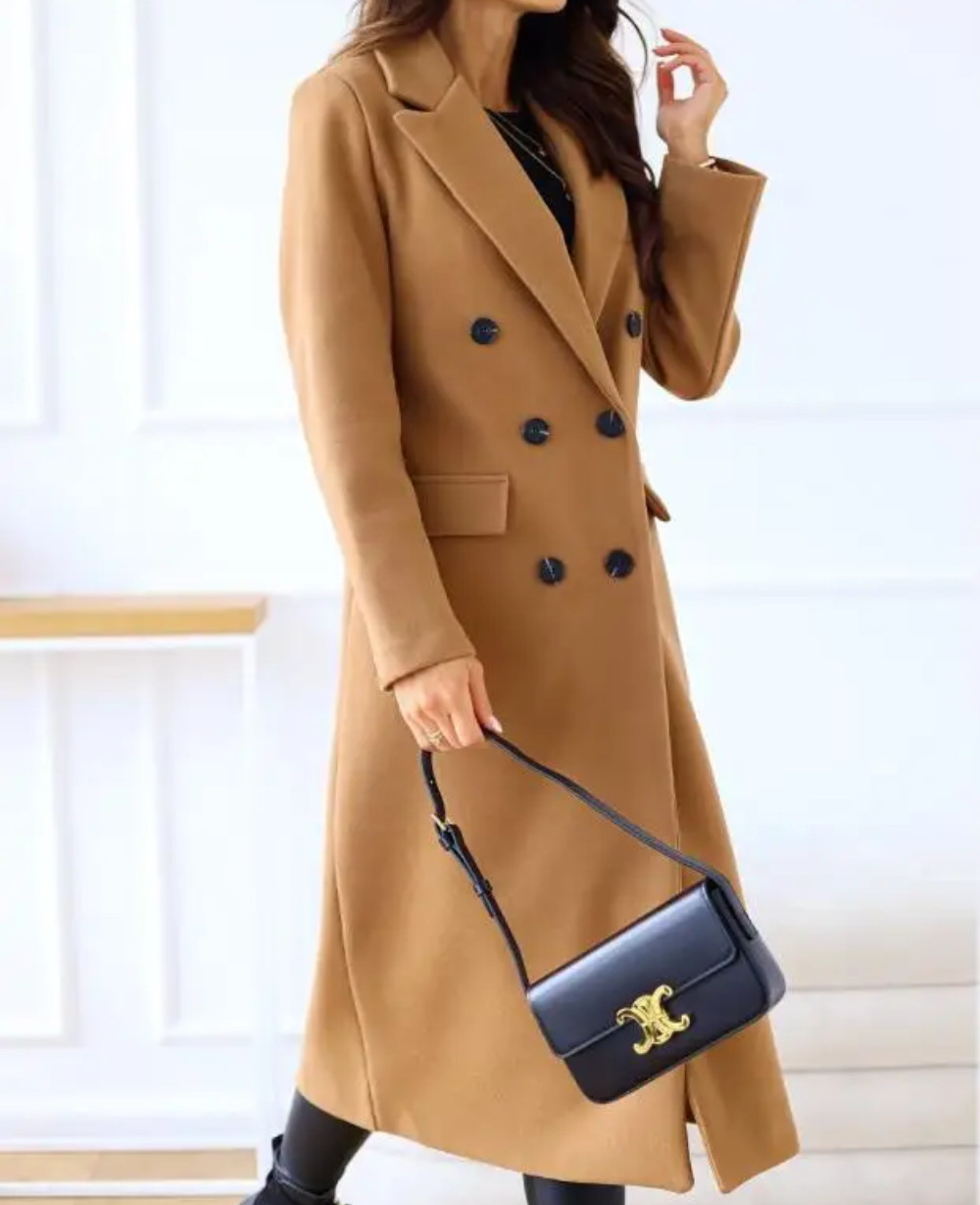 Women's Elegant Fitted Long Trenchcoat | Ideal for Autumn/Winter