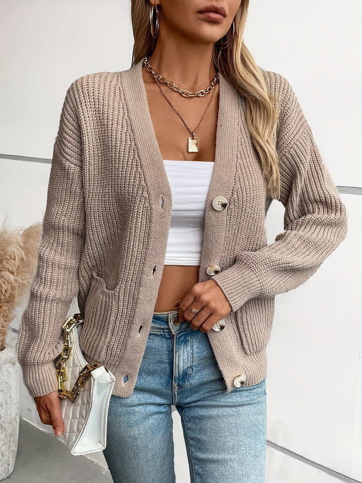 Stylish Warm Drop Shoulder Wool Knitwear Cardigan for Women | Comfortable Streetwear