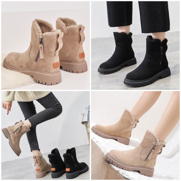 Suede Flat Ankle Boots with Zipper for Women | Perfect for Casual Days