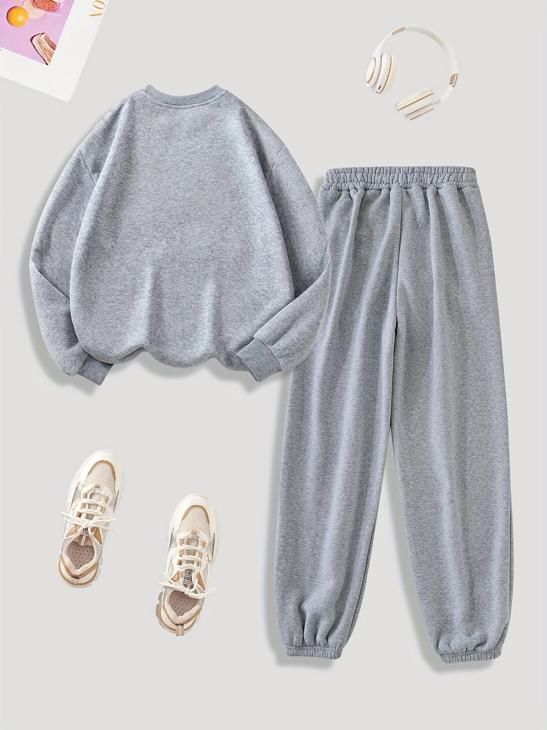 Women's Plush-Lined Long Sleeve Sweater & Joggers Tracksuit Set | Ideal for Autumn/Winter