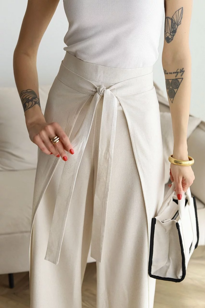 Rosetta - Wide Crop Linen Trousers