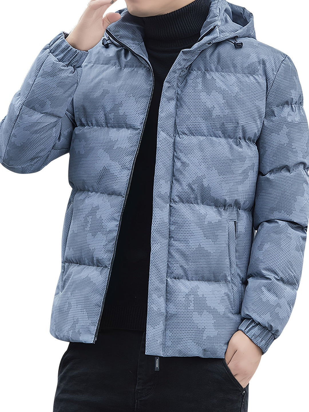 Casual Zip-Up And Padded Hooded Winter Jacket For Men | Ideal for Winter