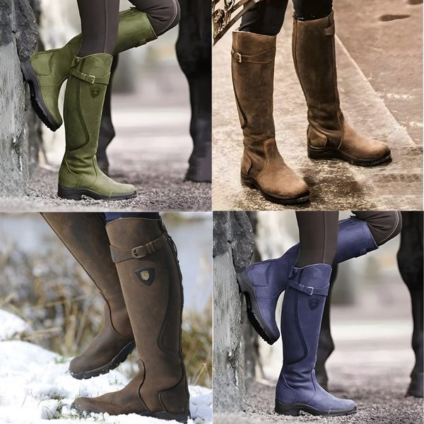 Long Warm Cowgirl Boots with Wool for Women | Perfect for Outdoor Activities