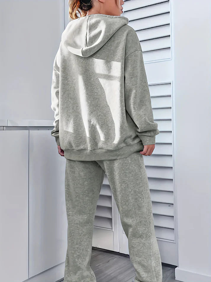 Women's Drawstring Hoodie & Joggers Tracksuit Set | Ideal for Autumn/Winter