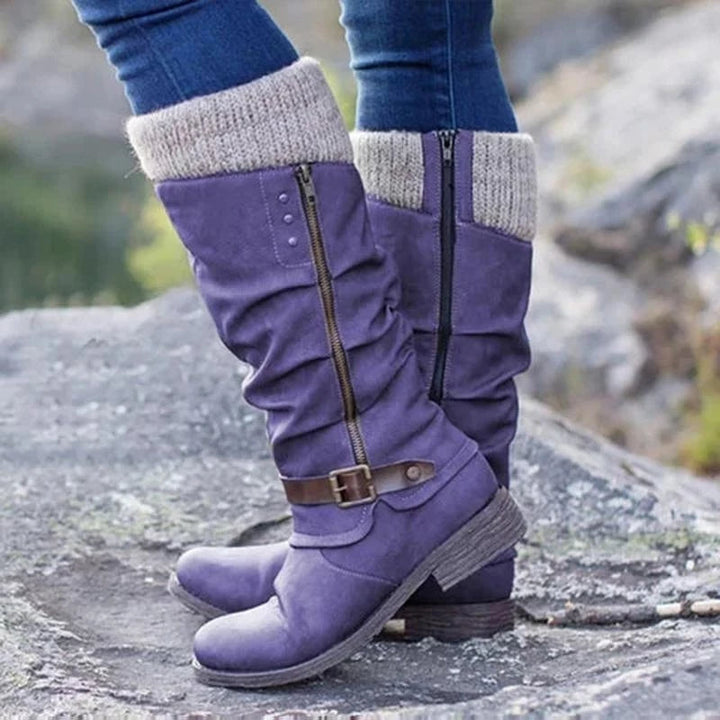 Casual Knee High Vegan Leather Winter Snow Boots for Women | Perfect for Winter