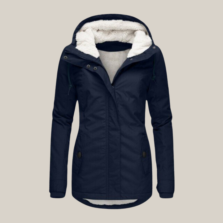 Women's Warm Fleece Hooded Winter Jacket with Zip | Ideal for Autumn/Winter