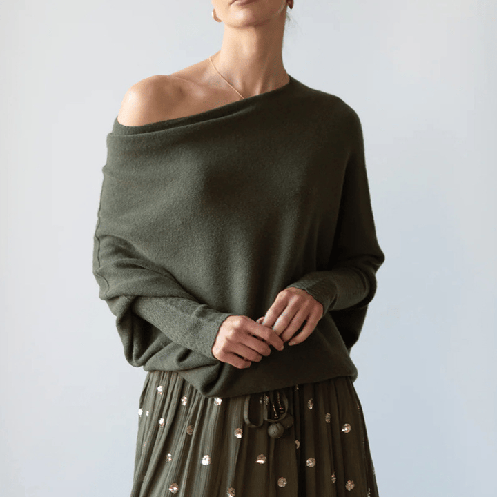 Elegant Cashmere Off Shoulder Sweater for Women | Ideal for Winter