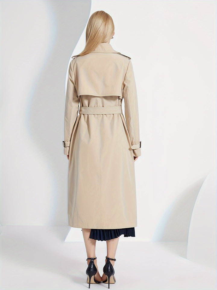 Elegant Belted Trench Coat with Long Sleeves for Women | Ideal for Autumn