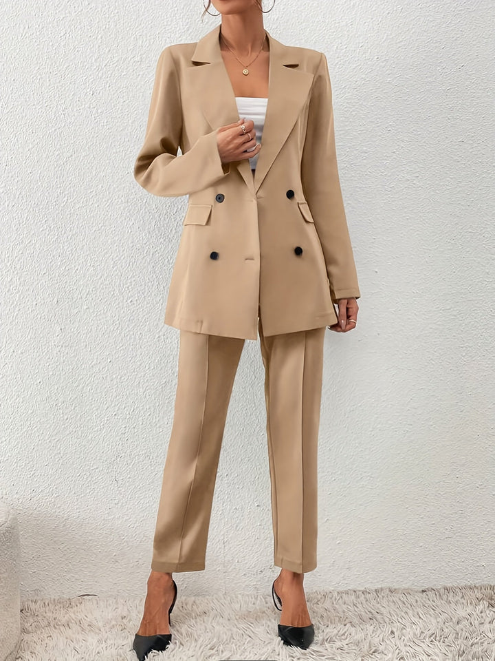 Elegant Blazer & Slant Pocket Pants Outfit Set for Women | Ideal for All Seasons